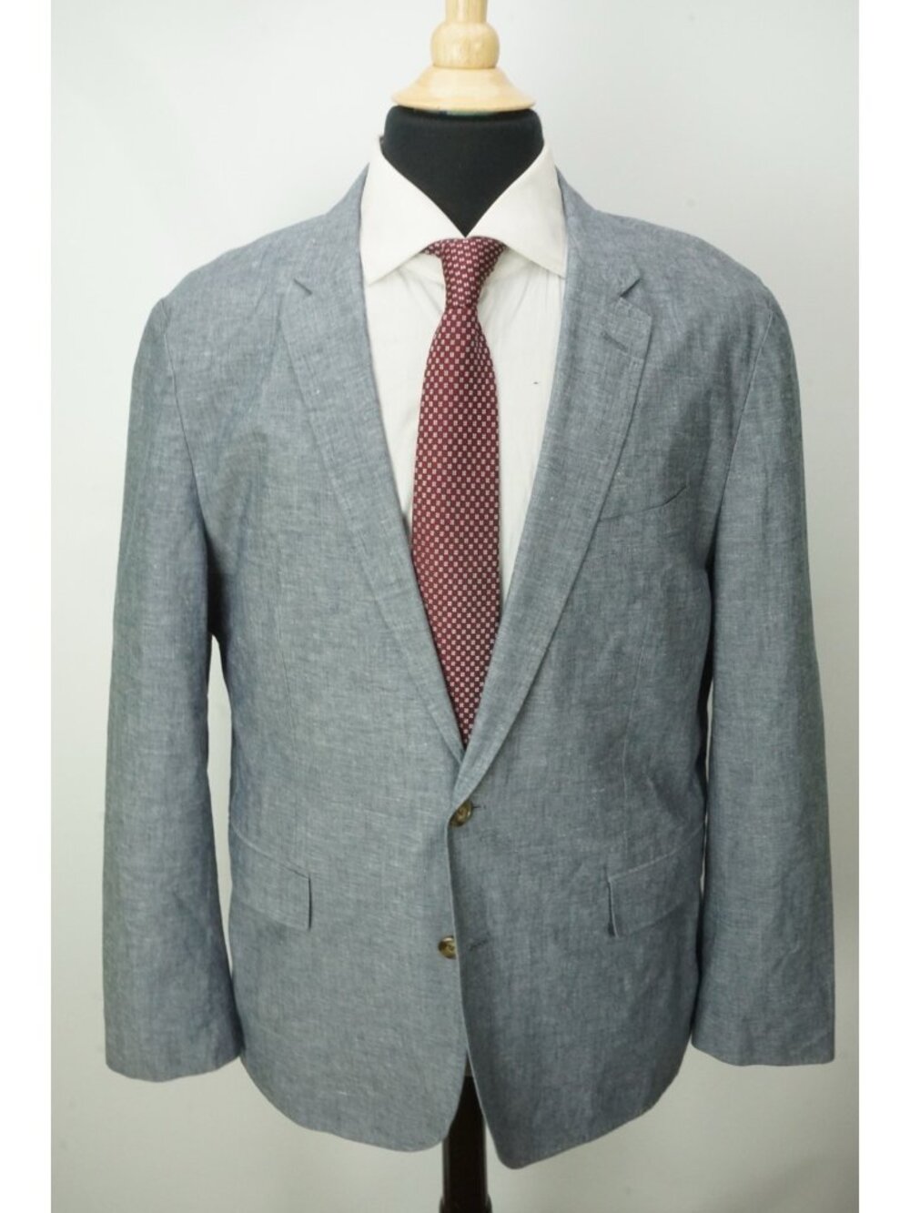 J. Crew Ludlow Cotton Linen Blend Blue Sport Coat Jacket Sz 44R - Picture 3 of 10